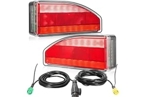 ETUKER Feu Arrière Remorque 13broches LED 12/24V 7Function avec Feu de Recul/Feu Antibrouillard