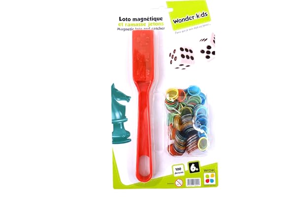 WDK PARTNER - A1300730 - Jeux de société - Bâton magnétique + 100 pions magnétiques | Couleur Aléatoire