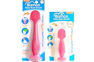 Windelcreme Spatel + Mini Baby Bum Brush für Baby Butt Creme - Windelcreme Applikator Set, Butt Spatel Baby Notwendigkeiten, Bumco Windelcreme Pinsel mit Etui, Rosa