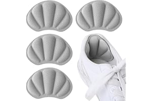 Molain Lot de 2 paires de coussinets de talon épais antidérapants et anti-ampoules à insérer à l’intérieur des chaussures pour femme et homme Gris