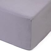 Amago - Fitted Sheet, 50 cm Edge, 100% Cotton, 200 x 200 cm - Silver Grey