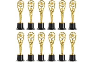 Juvale Mini Trophées pour Cinéastes, Amateurs de Cinéma et Soirées à Thème Hollywoodien (pack de 12) - Or, Hauteur 15,5 centimètres