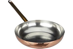BALDASSARE AGNELLI Pentole Agnelli Linea Rame Padella Saltare con Manico in Rame Liscio, Marrone, 32 cm