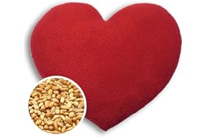 ‎LESCHI LESCHI Wärmekissen - Körnerkissen für Mikrowelle - Form Herz Rot - anschmiegsames Getreidekissen mit Bio Weizen - ideal als Wärmespender im Winter und für den Bauch