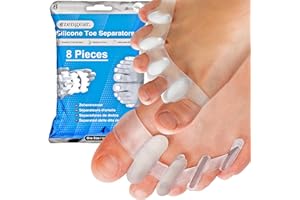 aZengear separadores de dedos de los pies (4 pares) para corregir juanetes y restaurar los dedos superpuestos para mujeres y hombres, silicona toe separators