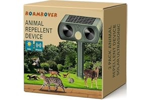 RoamRover 2er-Pack Katzenschreck für Garten Solar, Ultraschall-Katzenschreck für den Außenbereich, kann Katzen, Vögel, Füchse, Waschbären, Kaninchen und Nagetiere wirksam abwehren (2)