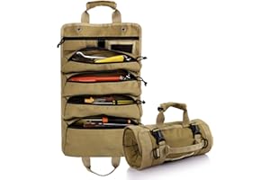 Koolertron Roll Up Tool Bag, Multifunctional Tool Storage Bag, 900D Waterproof Oxford Cloth, For First Aid Kit, or Emergency Tool Bag in Car Motorcycle