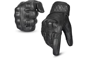 Hand Fellow Leather Motorbike Motorcycle Gloves Heavy Duty Thinsulate 3M Hipora Windproof Waterproof Winter All Weather Gloves Touch Screen hard Knuckle