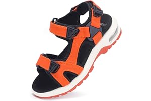 VISIONREAST Kids Sandals Boys Sports Outdoor Sandal Athletic Air Cushion Beach Shoes Hook and Loop Summer Footwear for Holidays, Walking, Camping, Travelling