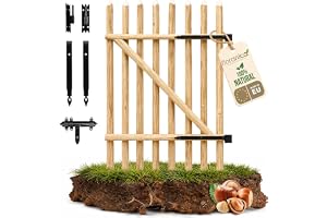 Floranica Trädgårdsgrind av hasselnöt hasselnötsstaket med tillbehör impregnerad kastanjestaket tillbehör hasselribbor spaltavstånd 6-9 cm Bredd: 100 cm Höjd: 90 cm