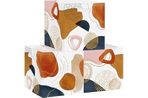 Clastyle Set di 3 Scatole Portaoggetti Astratto Boho Cubo di Stoccaggio per Armadio Vestiti Cesto Scaffali Bambini Scrigno dei Giocattoli e Libri per Scuola Materna,Motivo Geometrico,30x30x30 cm