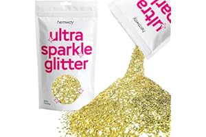 HEMWAY Paillettes pailletées dorées ultra scintillantes pour ongles visage festival Noël Halloween maquillage extra épaisses 100 g/3,5 oz