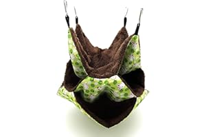RatsLive® Nagetier Hängematte/Kleintierbett für Ratten, Hamster, Chinchillas und Eichhörnchen 35 × 35 cm (Grün - 3 Etagen)