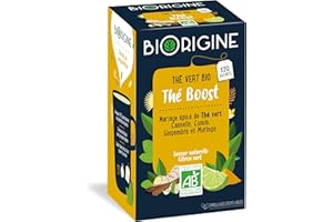 BiOrigine - The Boost Thé Vert Saveur Naturelle de Citron Vert - ingrédients d'origine naturelle - 20 Unités