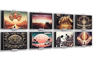 Naturalspring® CD Wandhalterung | Halter für 8 CD´s | Minimalistisch, Retro | CD Regal, CD Deko Wand, CD Halterung | Selbstklebend, ohne Bohren | CD Aufbewahrung (8, Weiß)