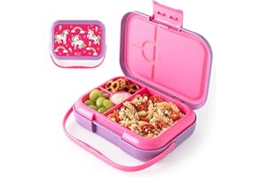 BOZ Fiambrera Infantil - Tupper Niños Colegio con Compartimentos - Loncheras para Niños de 3 a 7 Años - Sandwichera Infantil para Guardería - Lunch Box Apto para Lavavajillas - Fiambrera Unicornio