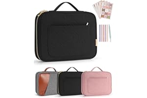 heouvo Bible Covers for Women, Quilted Cotton Cover with Pockets/Handle, Oversized Protective Zipper Bags, Great for Bible Study/Daily Use, Perfect for Women and Girls (Black)