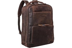STILORD 'Harlow' Mêski Plecak Skórzany XL dla laptopów 15-17 Cali Plecak Biznesowy Backpack na Laptopa Du¿y Plecak do Pracy Vintage Prawdziwa Skóra, Kolor:zamora - br±zowy