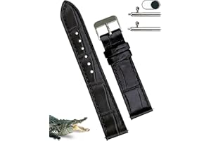 VINACREATIONS Handmade Alligator Belly Watch Band Men Quick Release Premium Hornback Crocodile Replacement Pin Tang Buckle Wristwatch Strap by Vietnamese
