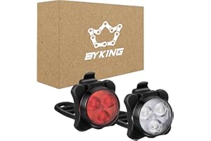 BYKING Bike Lights Front And Back, TYPE-C Rechargeable LED Bicycle Lights set For Cycling, Bicycle Front And Rear Lights, 4 Light Modes For Helmet, E-bike, Mtb, Scooter, Mountain Bike and Kids Bike...