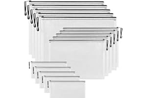 Ansook Borse di File, 5 Pezzi A5 + 5 Pezzi A4 + 5 Pezzi A6 Sacchetto di Zip Impermeabile Mesh Sacchetto del Documento per Uffici Cosmetici Forniture Accessori da Viaggio(15pcs)
