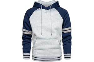 LBL LEADING THE BETTER LIFE LBL Men's Fleece Hoodie Pullover Casual Hoody Contrast Color Drawstring Sweatshirt with Kanga Pocket