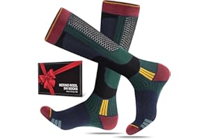 SukModen 2 Paar Skisocken aus Merinowolle für Herren Damen Jugendliche, Warme Merino Socken Thermosocken Dicke Wintersocken für Kaltes Wetter Skifahren Snowboarden, Atmungsaktiv Skistrümpfe 35-50