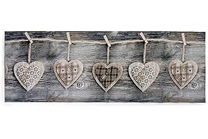 HomeLife Tappeto Cucina Antiscivolo Lavabile in Vinile 52X160 Made in Italy | Passatoia Antimacchia in PVC Interni ed Esterni Stampa Cuori Appesi | Tappeti Runner Lungo in Gomma [160 cm]