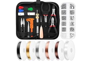 Thrilez Jewelry Making Tools Set With Craft Ring Wire, Pliers, Supplies for Bracelets, Earrings, DIY Handmade & Repair