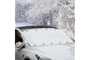 LOCOPOW Protector para Parabrisas, Funda para Parabrisas de Invierno, Plegable Protección magnética contra la Nieve, Las heladas, el Sol y el Polvo Adecuado para Coches SUV de Todos los años