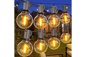 SUWIN 120FT Outdoor String Lights, G40 LED Festoon Lights Outdoor, IP45 Waterproof Globe Garden Lights with 60+2 Bulbs, 2700K Outside Patio Lights for Décor Cafe Party (Upgraded)
