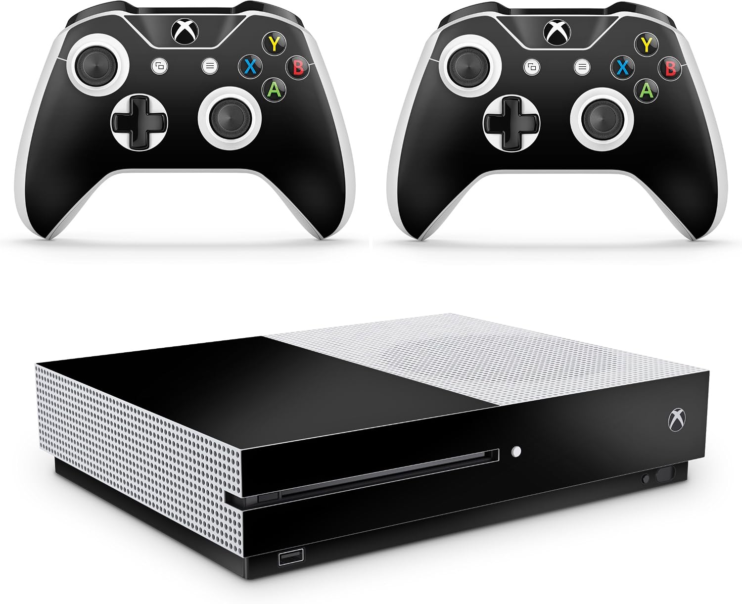 giZmoZ n gadgetZ Black Console Skin Decal Sticker + 2 Controller Skins compatible with Xbox One S