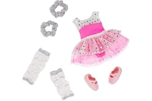 Glitter Girls - Tourbillons de Joie - Tenue de Ballerine Twirls of Joy Cœurs et Étoiles - Robe de Ballet, élastiques à Cheveux, Chaussures - Poupée de 36 cm - 3 Ans et +