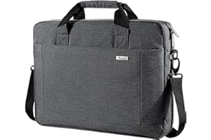 Voova Laptop Bag Case 14 15 15.6 Inch, Computer Sleeve Messenger Bag with Shoulder Strap Expandable Waterproof Business Briefcase for Men Women to Work Travel School, Fit 14-16 Inch Laptop-Grey