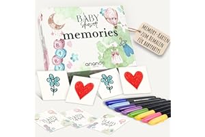 Ananda Goods® Babyparty & Babyshower Spiele – Bauklötze bemalen für Babypartys | Ideen & Deko, Geschenk zur Geburt, für Jungen & Mädchen – MEMORY-KARTEN ZUM BEMALEN