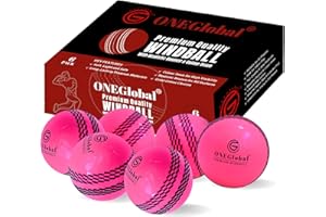 ONEGlobal Balle de cricket souple de qualité supérieure | Durable, coutures colorées, rebond et swing réalistes | Balle de cricket pour entraînement intérieur et extérieur, pratique, jardin et plage