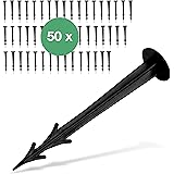 CoverUp! Erdanker für Unkrautvlies [50 Stück] – Extrem Stabil – Erdnägel aus bruchfestem Kunststoff