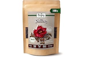 Biojoy Clavos de olor Ecológicos (100 g), secados y enteros, apto para té y cocinando (Syzygium aromaticum)