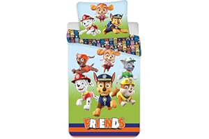 Brandmac - Juego de Funda nórdica Reversible (140 x 200 cm, Incluye Funda de Almohada de 65 x 65 cm), diseño de Patrulla de Amigos