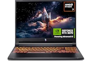 Acer Nitro V16 AI ANV16-42 Gaming Laptop - AMD Ryzen AI 7 350, 16GB, 1TB SSD, NVIDIA GeForce RTX 5070, 16" WUXGA 180Hz, Windows 11, Black