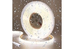 GOMING 24V 5M Ruban LED COB Blanc Naturel 4000K 480LED/M étanche IP65 Luminescence Uniforme CRI 93+ Haute Luminosité 4300lm Flexible Découpable Bande LED pour Maison Chambre(Sans Alimentation)