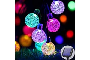AUGONE Solar String Lights Outdoor Waterproof, 50LED 23ft 8 Modes Solar Fairy Lights Outside/Inside Lighting for Garden, Trees, Patio, Christmas, Weddings, Parties (Multi-Coloured)
