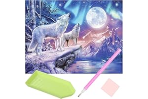 OUTLET ACCESSORI Pittura Diamante 5D fai da Te per Bambini e Adulti - Diamond Painting kit completo - Disegni con Diamantini Strass Perline da attaccare - Decorazione Parete Paesaggi Animali