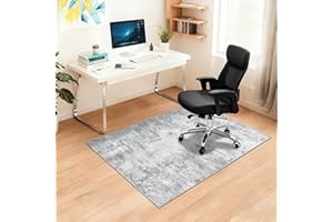 Capslpad Office Chair Mats for Hardwood Floor 90x120cm Non-Slip Modern Abstract Home Multi Purpose Chair Mat Low Pile Floor Protectors Computer Chair Carpet Mat for Tile Laminate Rolling Chair, Grey