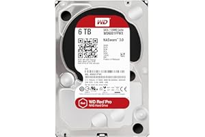 WD Red Pro 6TB NAS Hard Disk Drive - 7200 RPM SATA 6 Gb/s 128 MB Cache 3.5 Inch - WD6001FFWX
