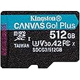 Kingston SDCG3/512GBSP micro SD Card (512 GB microSDXC Canvas Go Plus 170R A2 U3 V30 Without SD Adaptor)