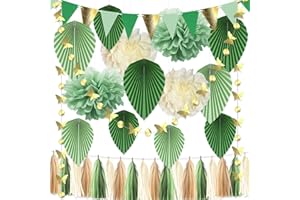 YBwanli Party deko grün gartenparty,Partydeko,Geburtstagsdeko dschungel,Gestalten Sie eine stilvolle Dekoration durch die Kombination verschiedener grüner Overlay-Elemente