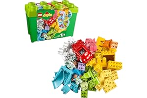 LEGO DUPLO Klasyczne pudełko z klockami Deluxe, zestaw klocków z pojemnikiem do przechowywania, pomysł na prezent pod choinkę dla dziecka, zabawka edukacyjna dla maluchów od 18 miesięcy 10914