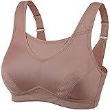 WingsLove Women's Full Coverage High Impact Wirefree Workout Non Padded Sport Bra