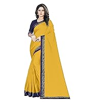 Nilesh Women's Silk Saree With Blouse Pices(Nilesh CT104 Yellow)